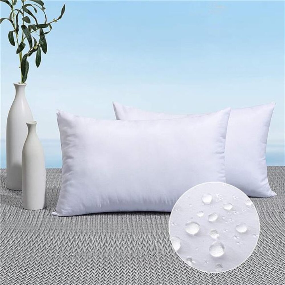 Pack of 2 12x20 Outdoor Pillow Inserts, Outdoor Throw Pillows